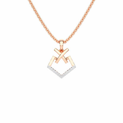 Cross Glow Silver Pendant - Rose Gold - Image 1