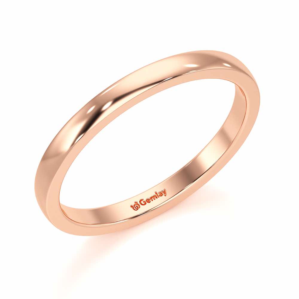 Serene Spark Stackable Silver Ring - Rose Gold - Image 1