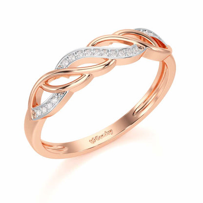 Wave World Silver Ring - Rose Gold - Image 1