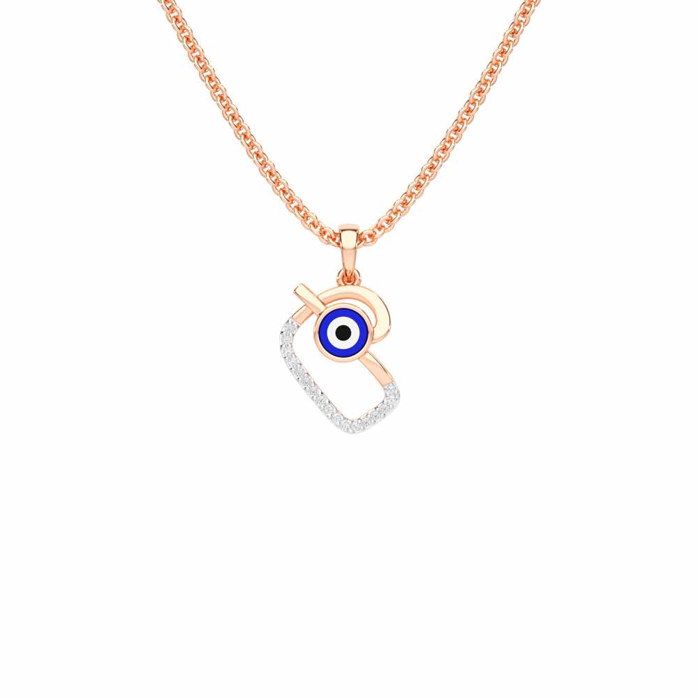 Eye of Fortune Silver Pendant - Rose Gold - Image 1