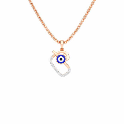 Eye of Fortune Silver Pendant - Rose Gold - Image 1