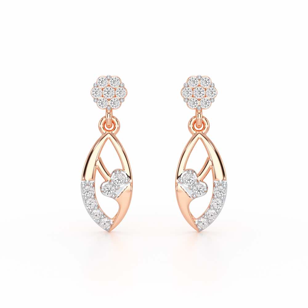 Flawless Epitome Dangler Silver Earrings - Rose Gold - Image 1