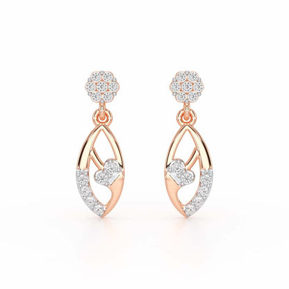 Flawless Epitome Dangler Silver Earrings - Rose Gold - Image 1