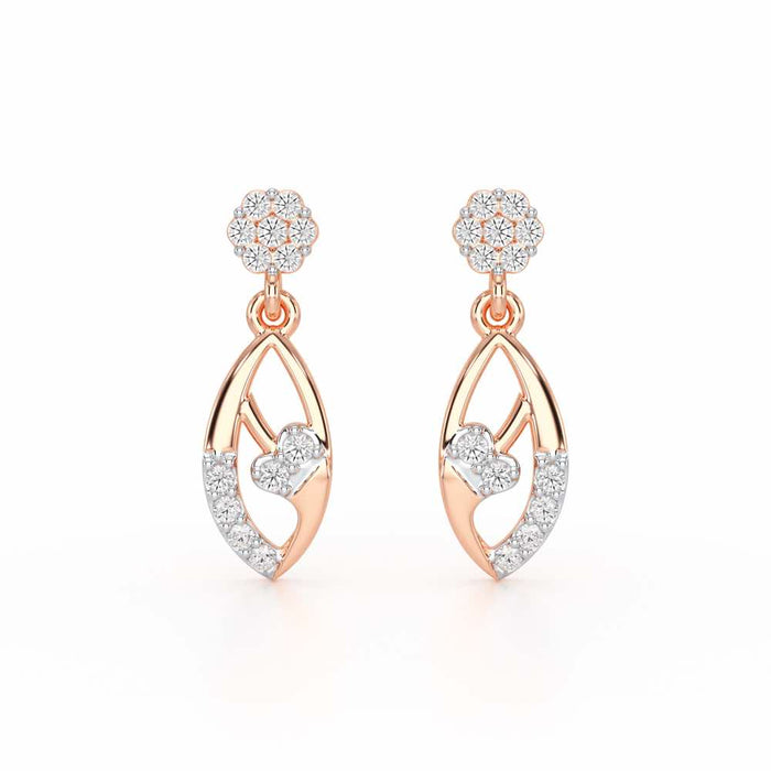 Flawless Epitome Dangler Silver Earrings - Rose Gold - Image 1