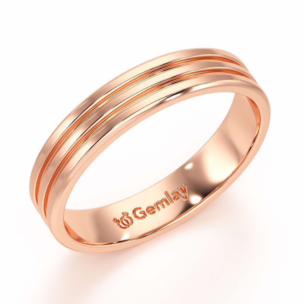 Elton Silver Band For Men - Rose Gold - Image 1