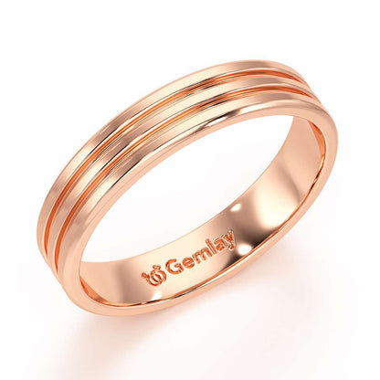 Elton Silver Band For Men - Rose Gold - Image 1