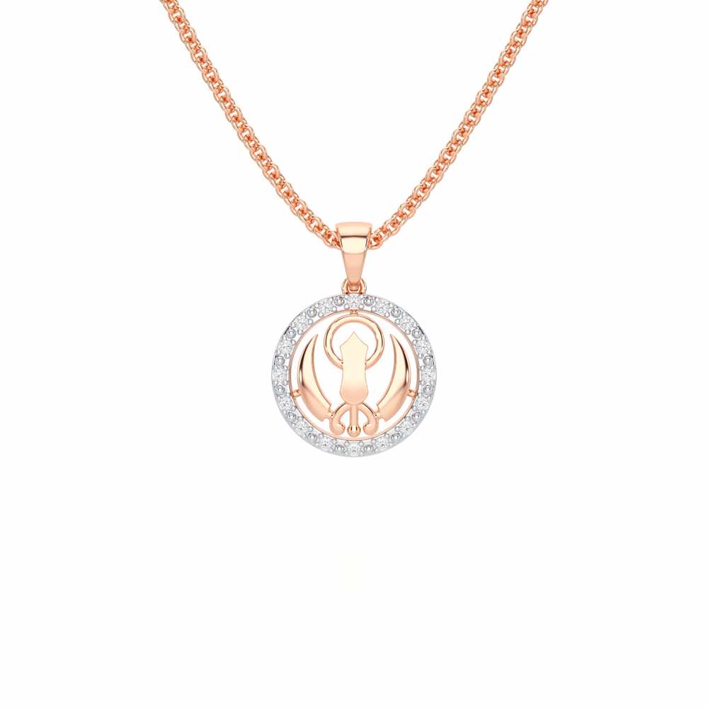 Khalsa Blessing Silver Pendant - Rose Gold - Image 1