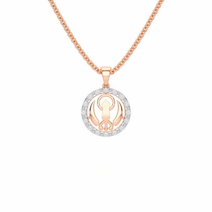 Khalsa Blessing Silver Pendant - Rose Gold - Image 1
