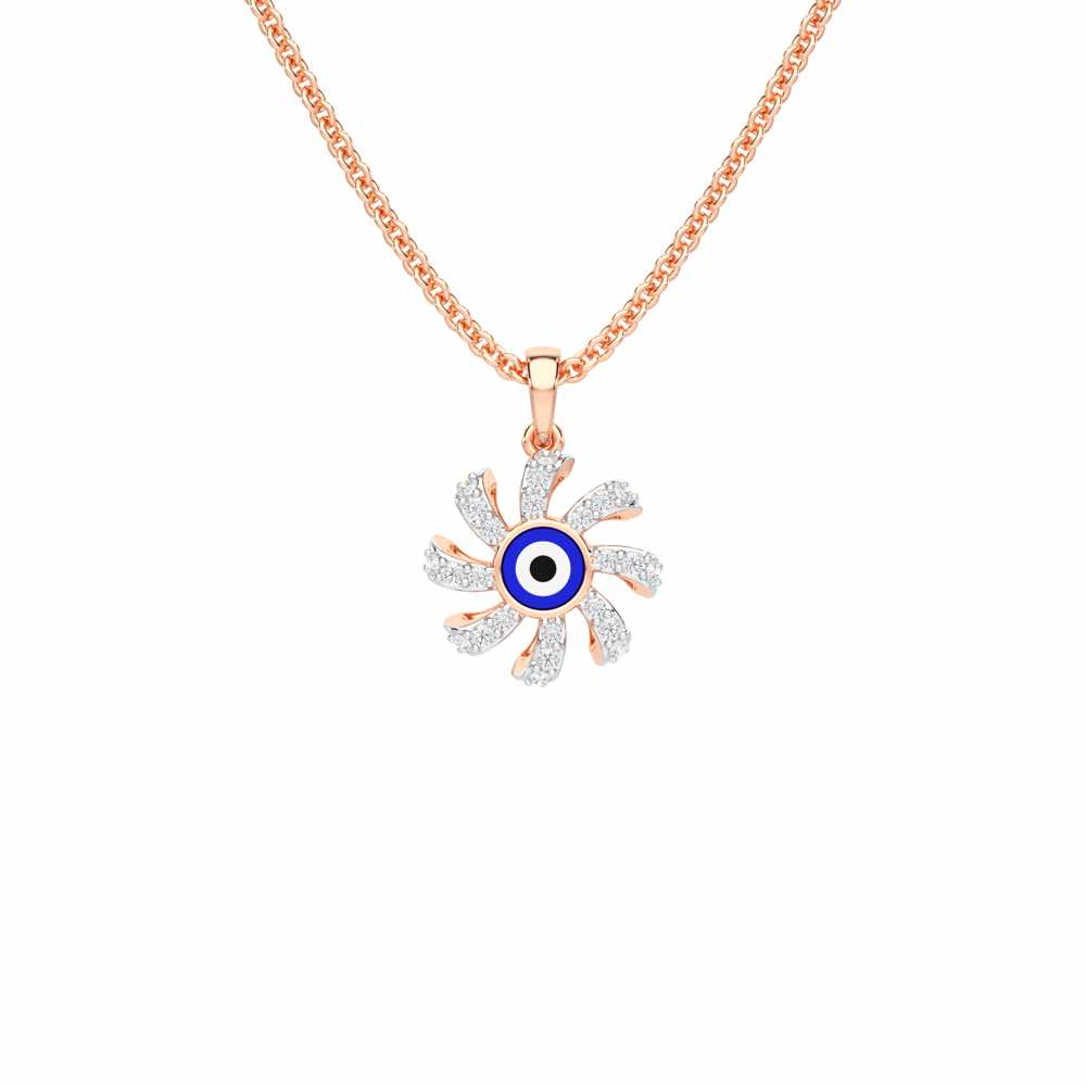 Enchanted Eye Silver Pendant - Rose Gold - Image 1