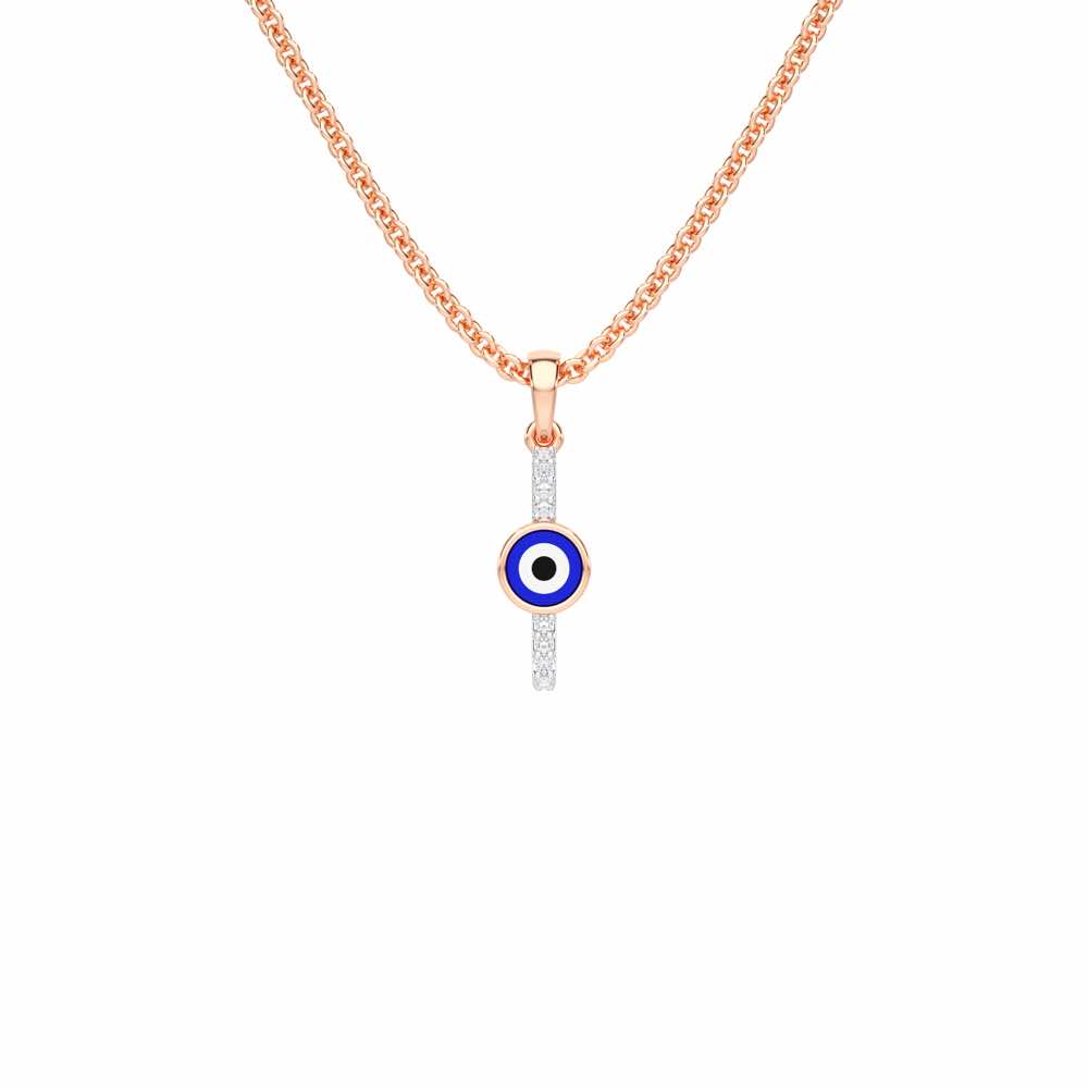 Warding Gaze Silver Pendant - Rose Gold - Image 1