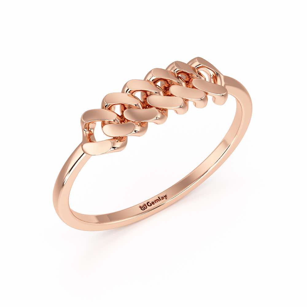 Moonlit Chain Women Ring - Rose Gold - Image 1
