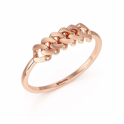 Moonlit Chain Women Ring - Rose Gold - Image 1