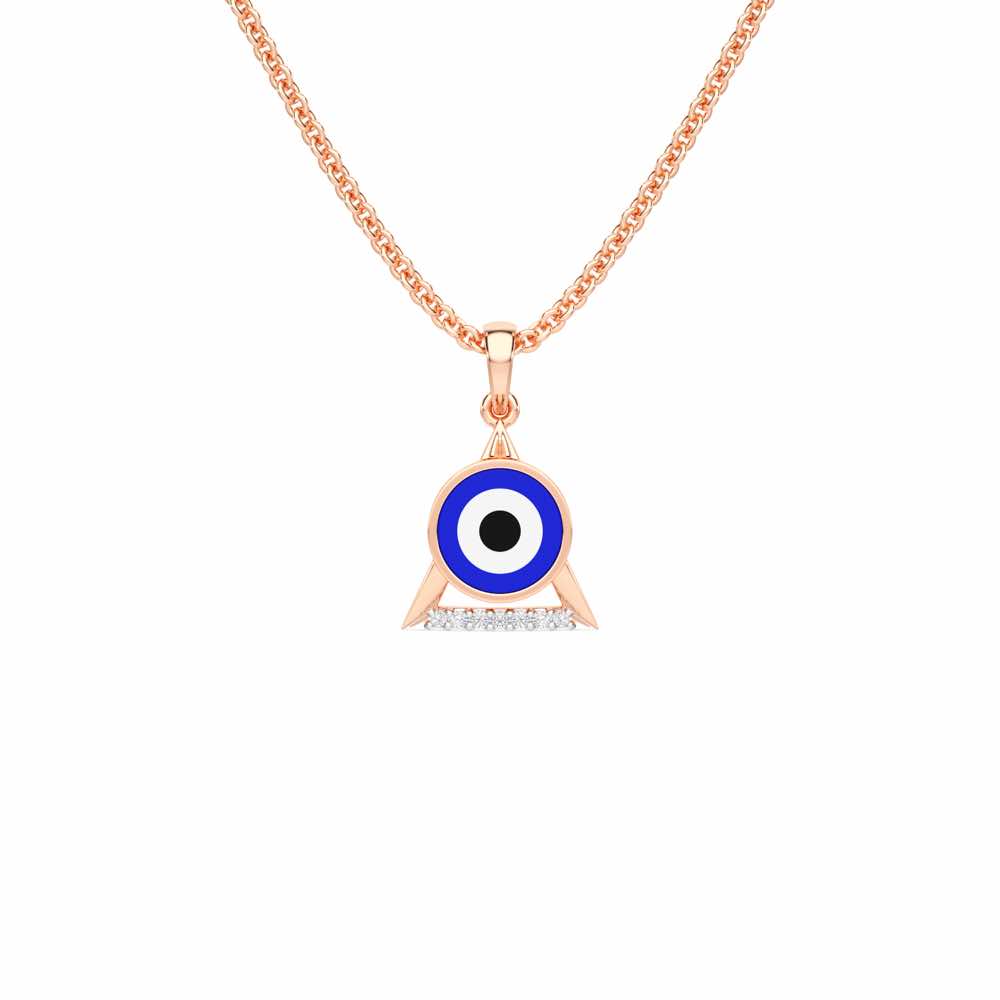 Guardian Eye Silver Pendant - Rose Gold - Image 1