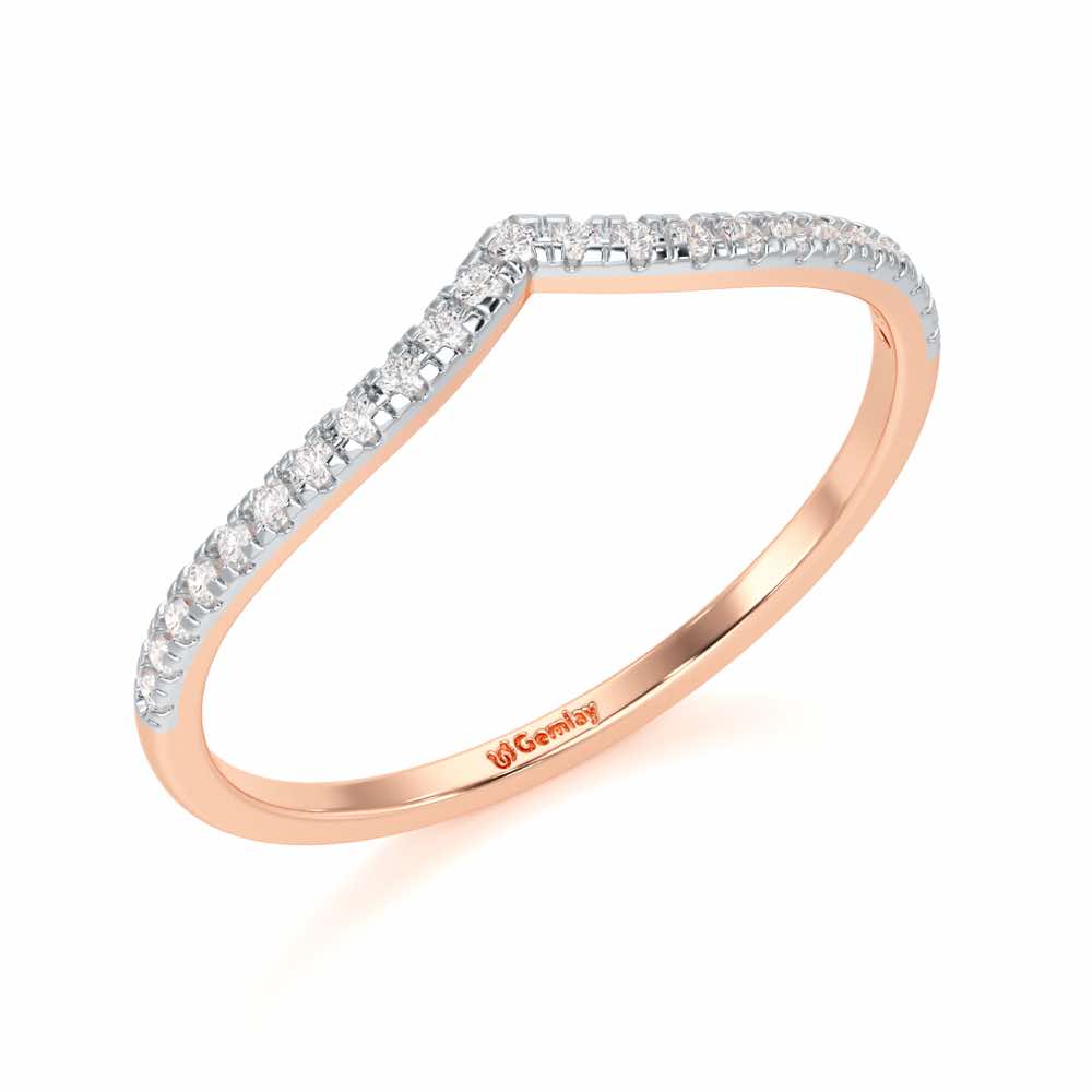 Velvet V Women Silver Ring - Rose Gold - Image 1