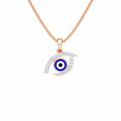 Evil Eye Charm Silver Pendant - Rose Gold - Image 1