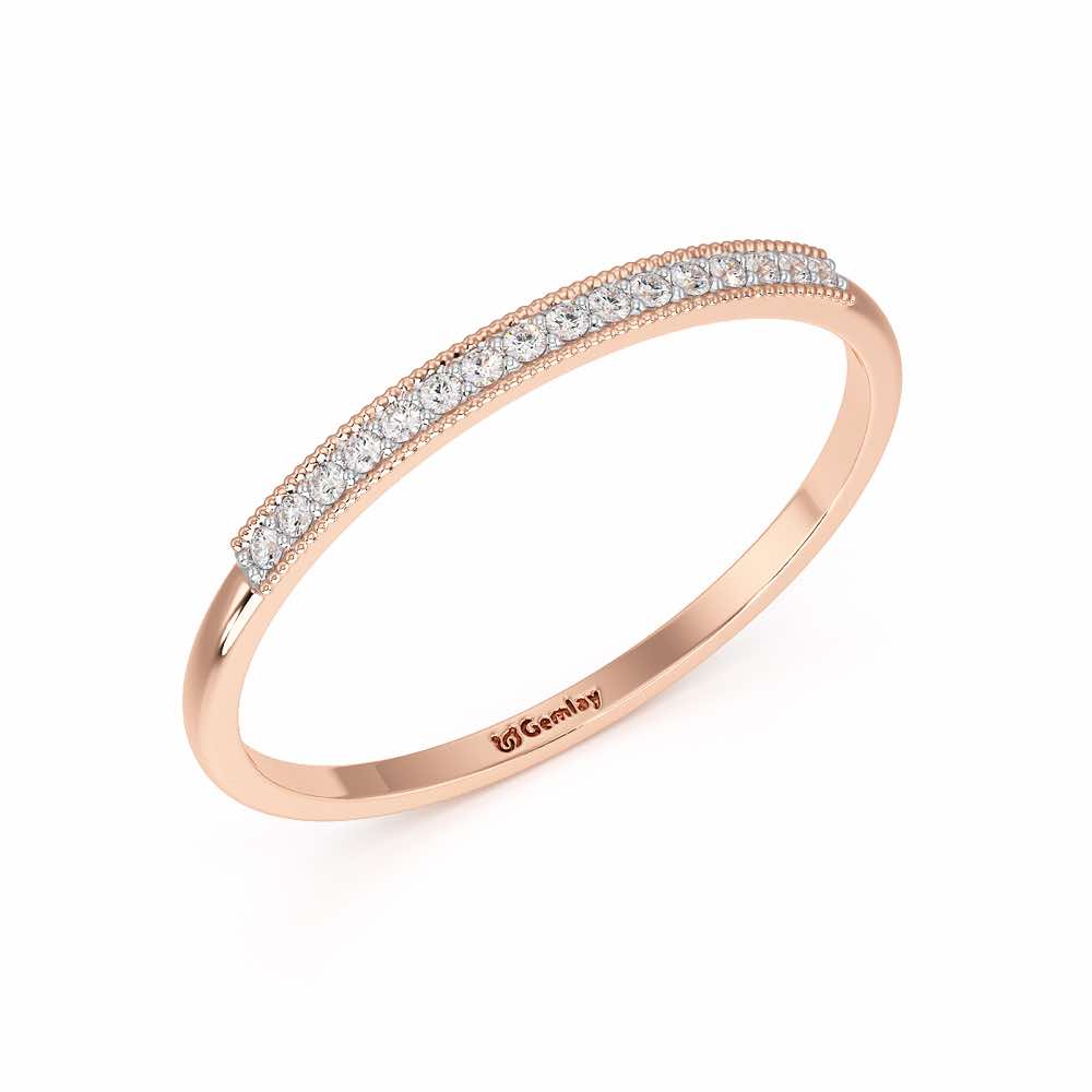 Royal Gleam Stackable Silver Ring - Rose Gold - Image 1