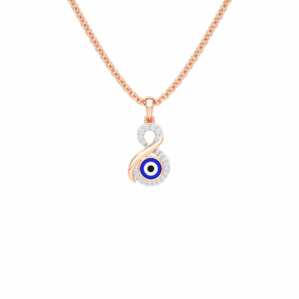 Sacred Gaze Silver Pendant - Rose Gold - Image 1