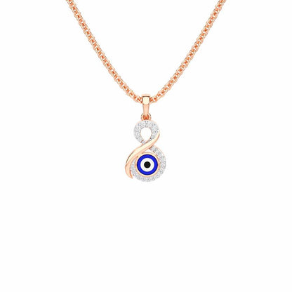 Sacred Gaze Silver Pendant - Rose Gold - Image 1