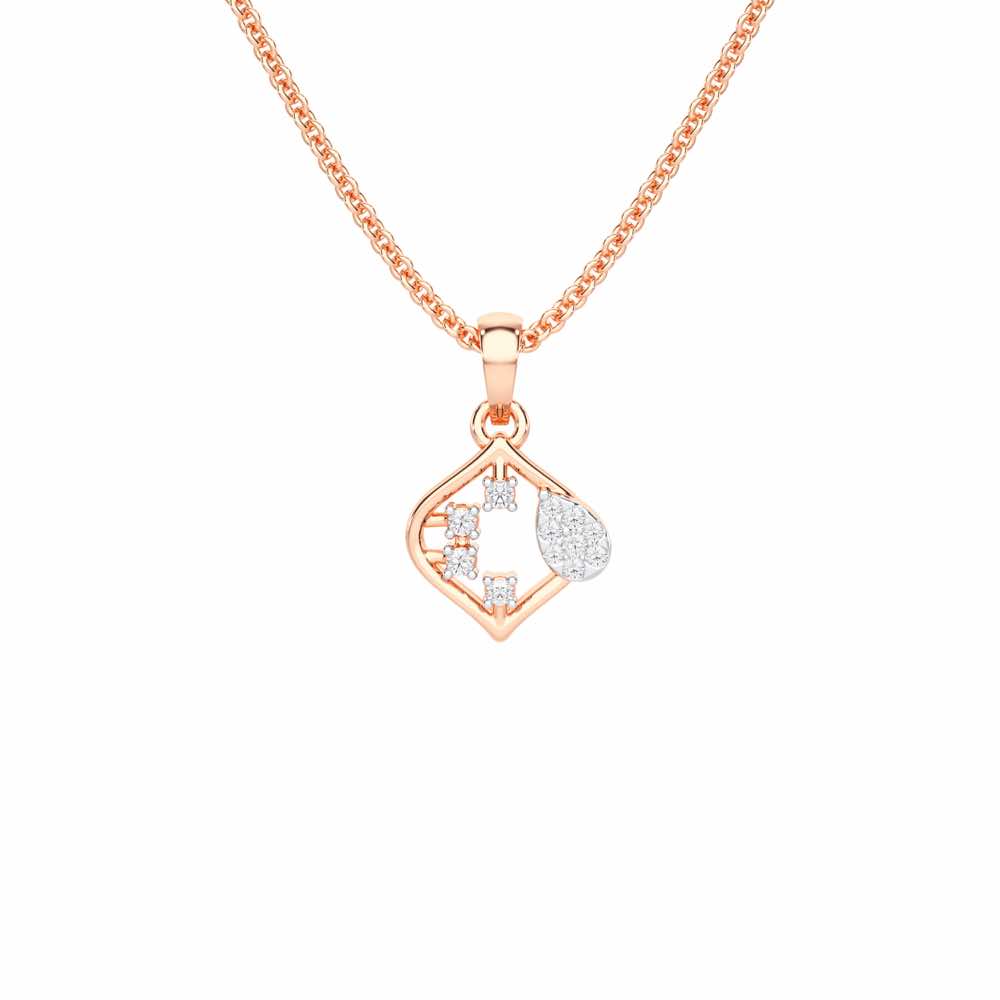 Starlit Charm Silver Pendant - Rose Gold - Image 1