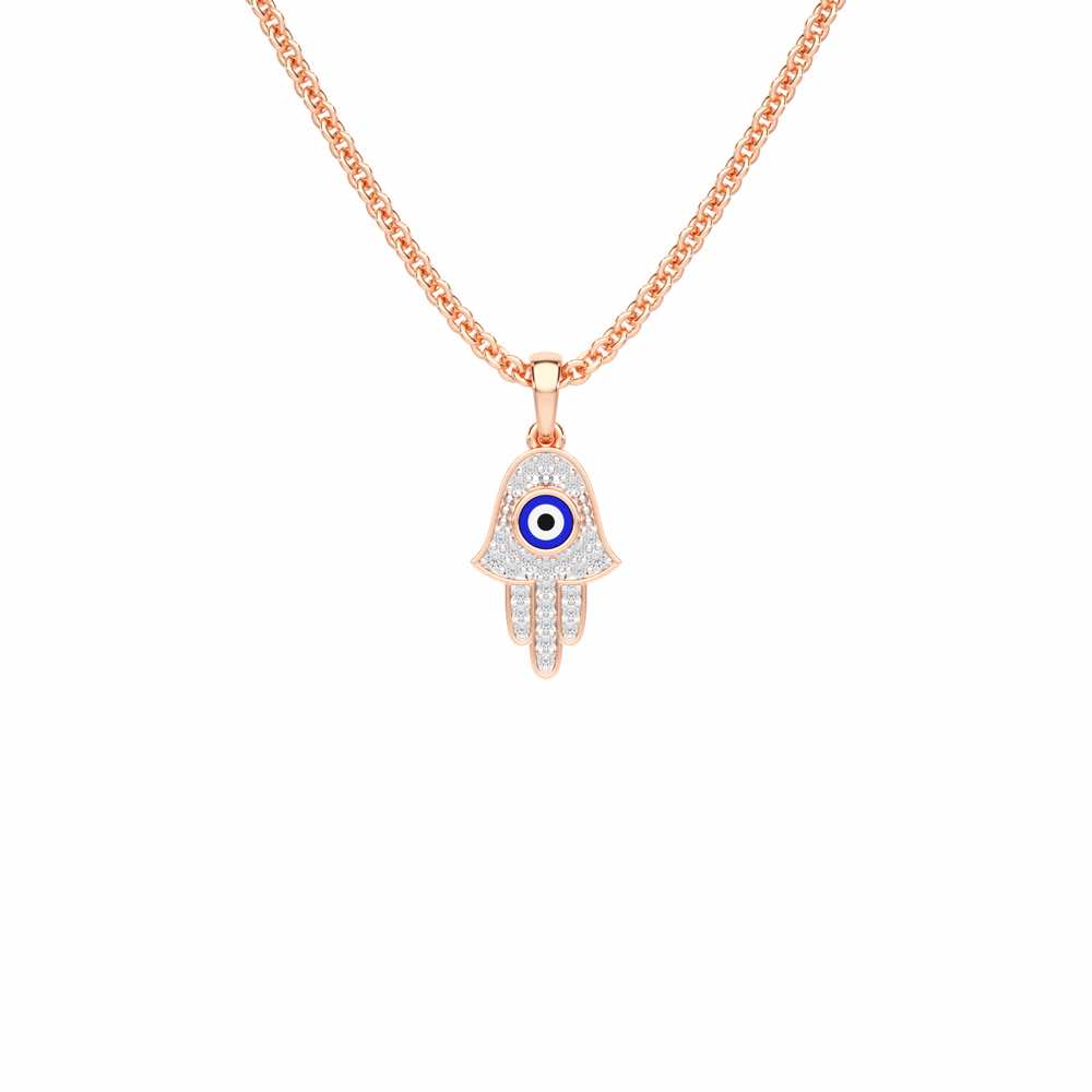 Protective Gaze Silver Pendant - Rose Gold - Image 1