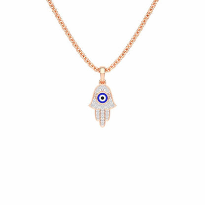 Protective Gaze Silver Pendant - Rose Gold - Image 1