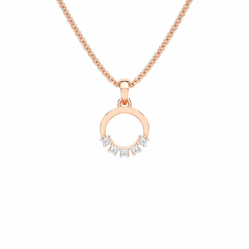 Aura Elegance Silver Pendant - Rose Gold - Image 1