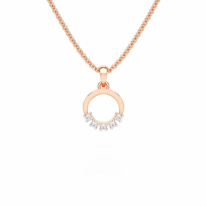Aura Elegance Silver Pendant - Rose Gold - Image 1