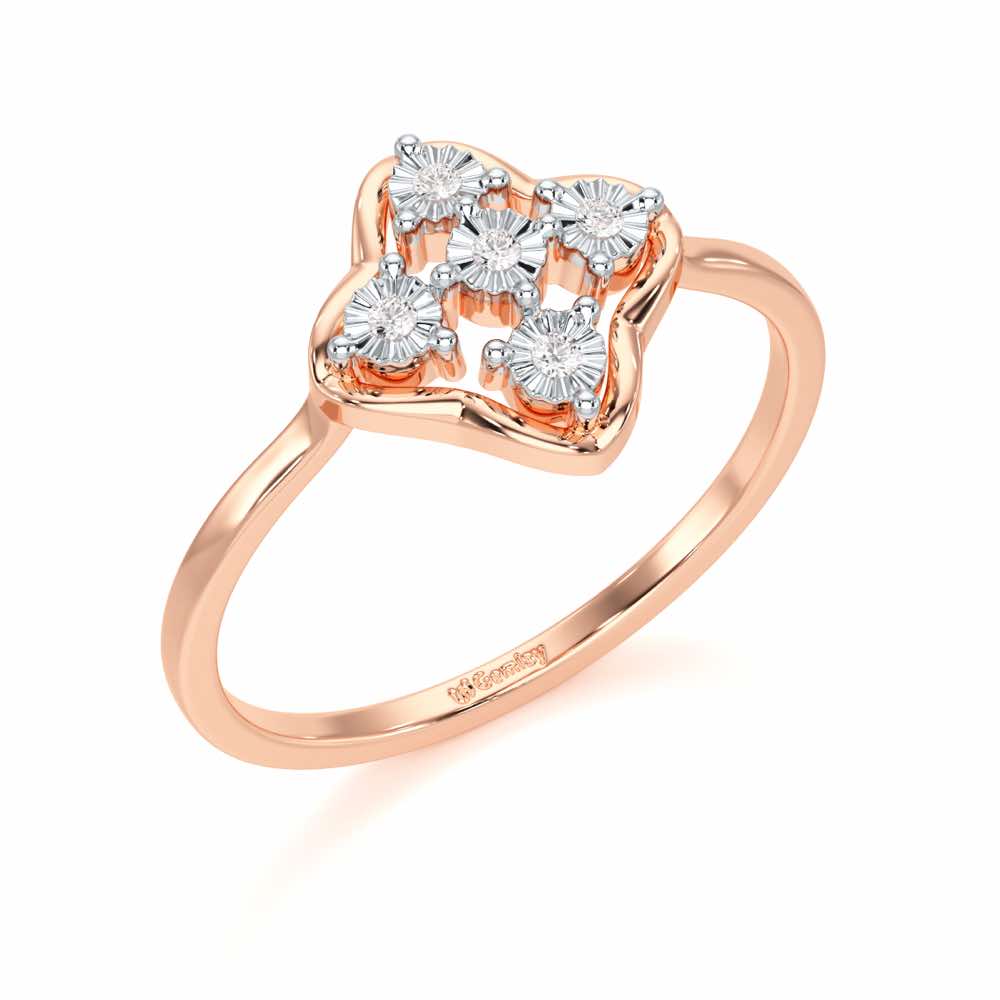 Glowy Terrain Silver Ring - Rose Gold - Image 1
