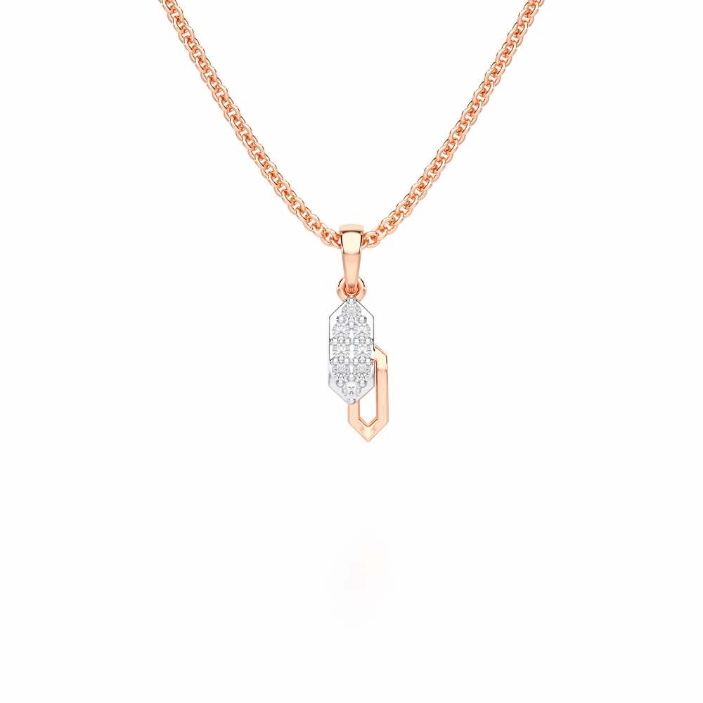 Moonbeam Glow Silver Pendant - Rose Gold - Image 1