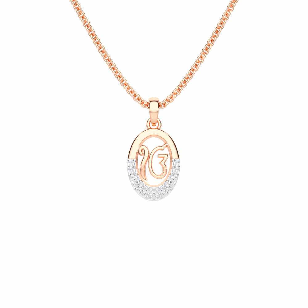Onkar Shakti Silver Pendant - Rose Gold - Image 1