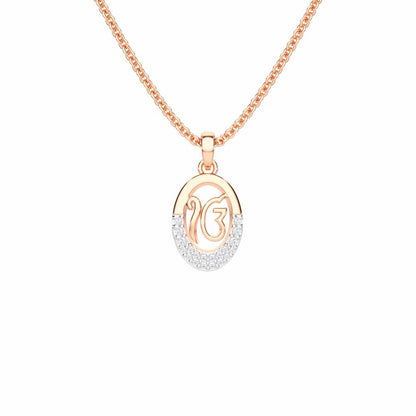 Onkar Shakti Silver Pendant - Rose Gold - Image 1