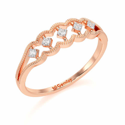 Glow Dance Silver Ring - Rose Gold - Image 1