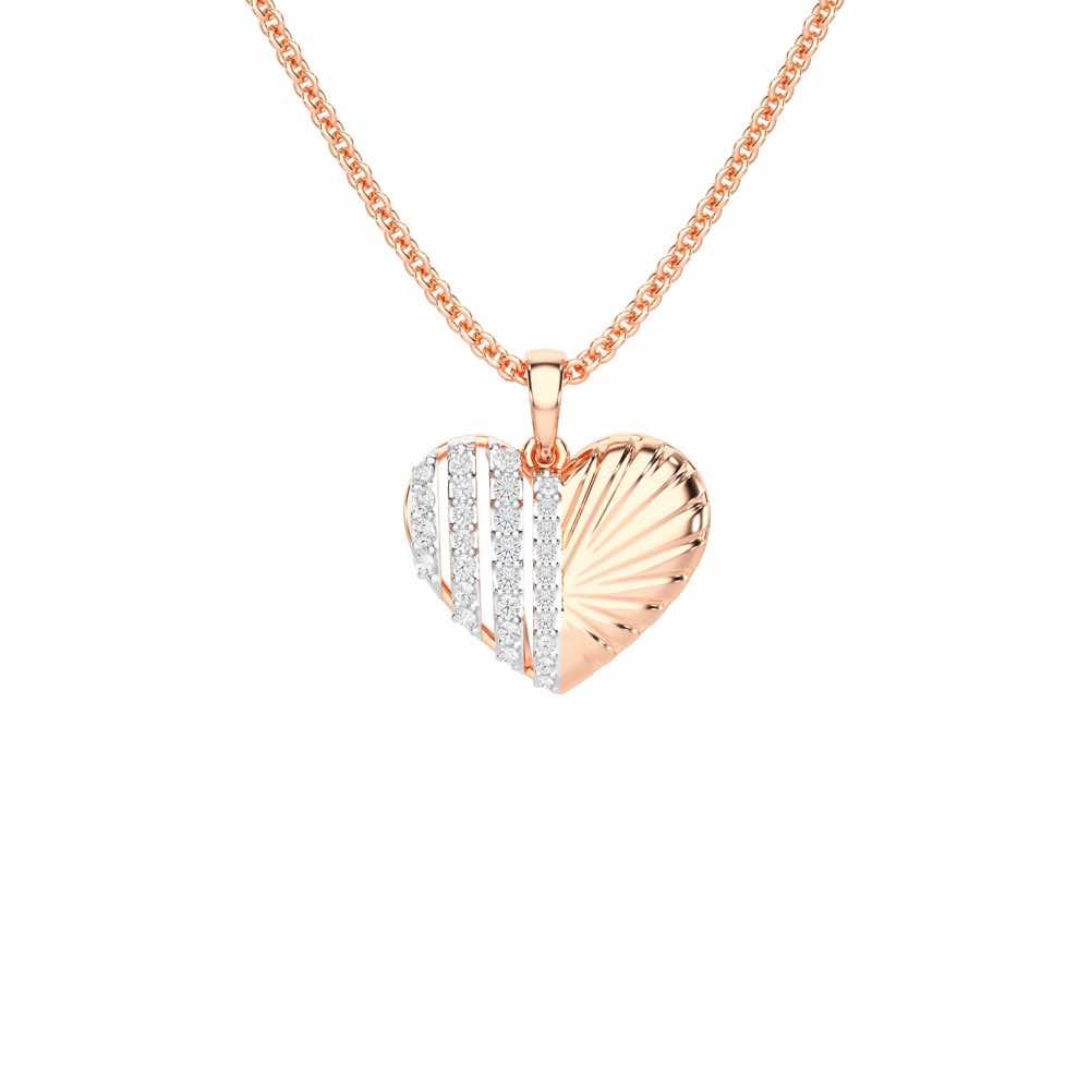Heart Grace Silver Pendant - Rose Gold - Image 1