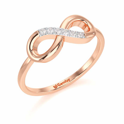 Glint of Infinity Silver Ring - Rose Gold - Image 1