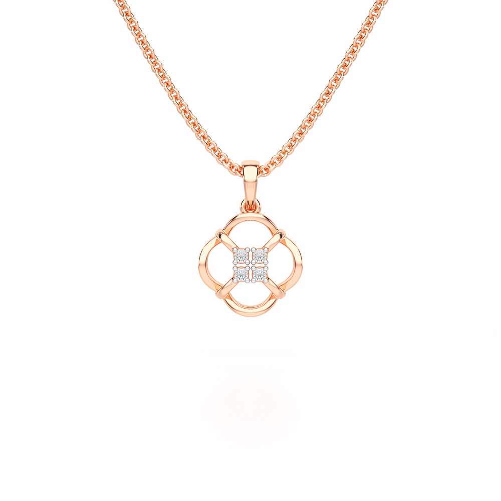 Glint of Grace Silver Pendant - Rose Gold - Image 1