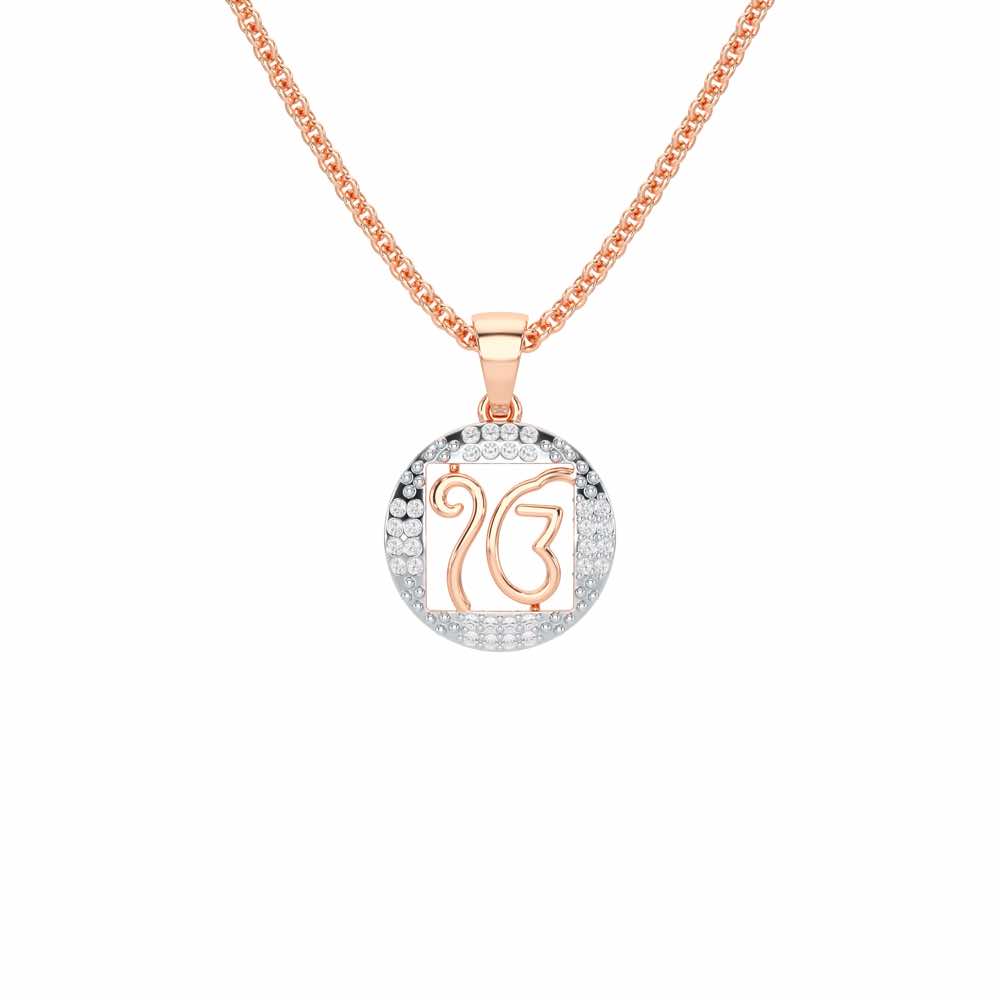 Ek Onkar Divine Silver Pendant - Rose Gold - Image 1