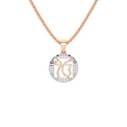 Ek Onkar Divine Silver Pendant - Rose Gold - Image 1