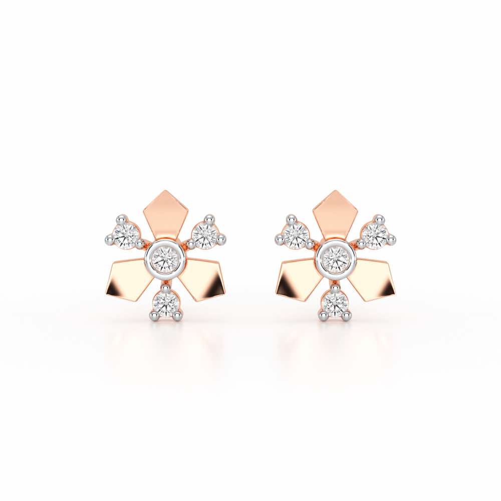 Epitome Silver Earrings - Rose Gold - Image 1