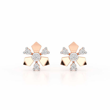 Epitome Silver Earrings - Rose Gold - Image 1