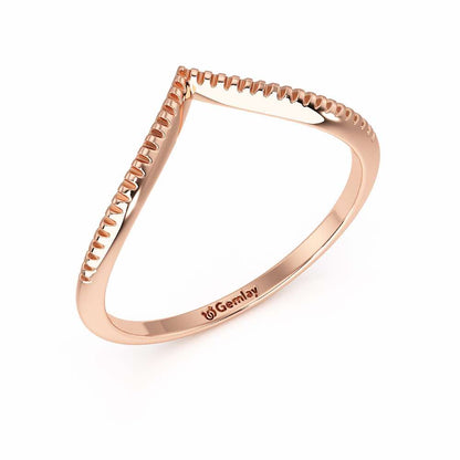 Glena Apex Silver Ring - Rose Gold - Image 1