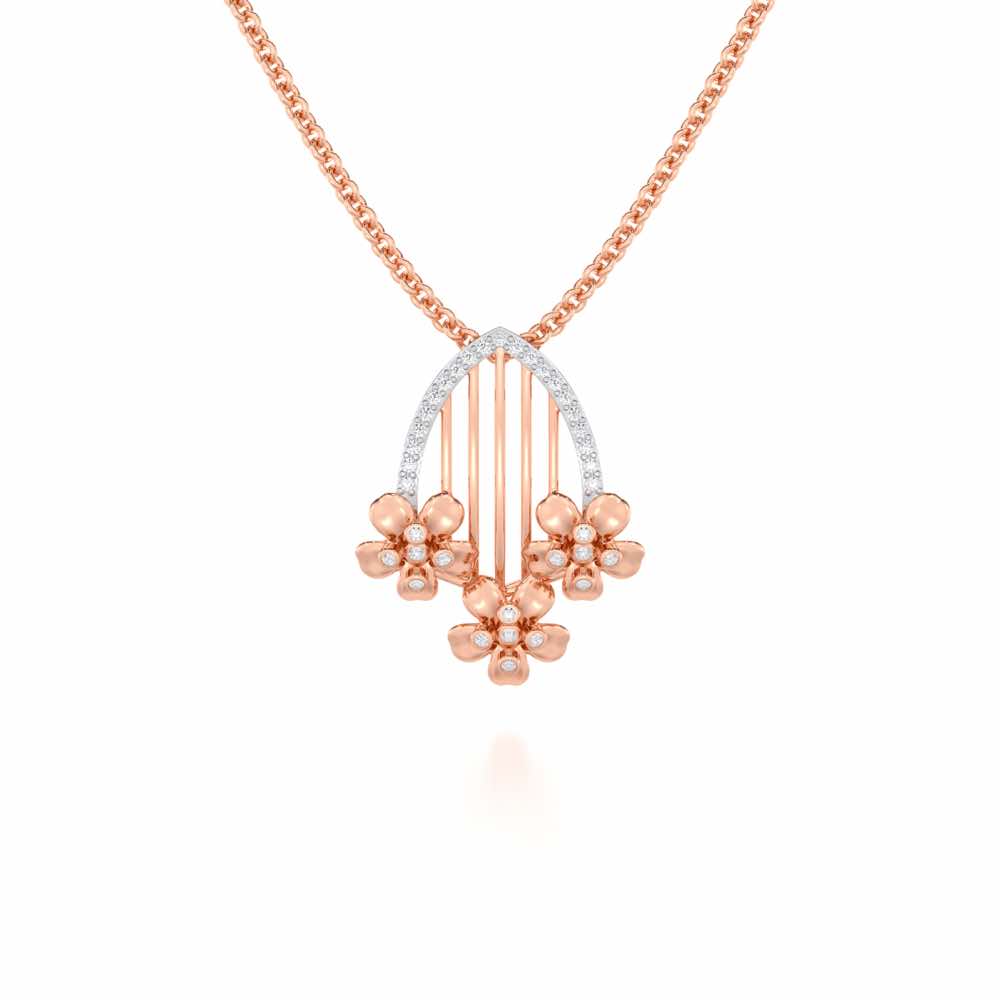 Zenith Strings Silver Pendant - Rose Gold - Image 1