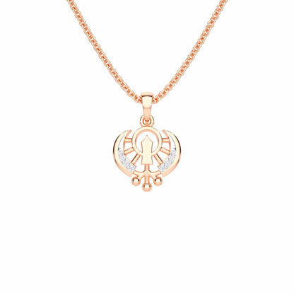 Khalsa Divine Silver Pendant - Rose Gold - Image 1