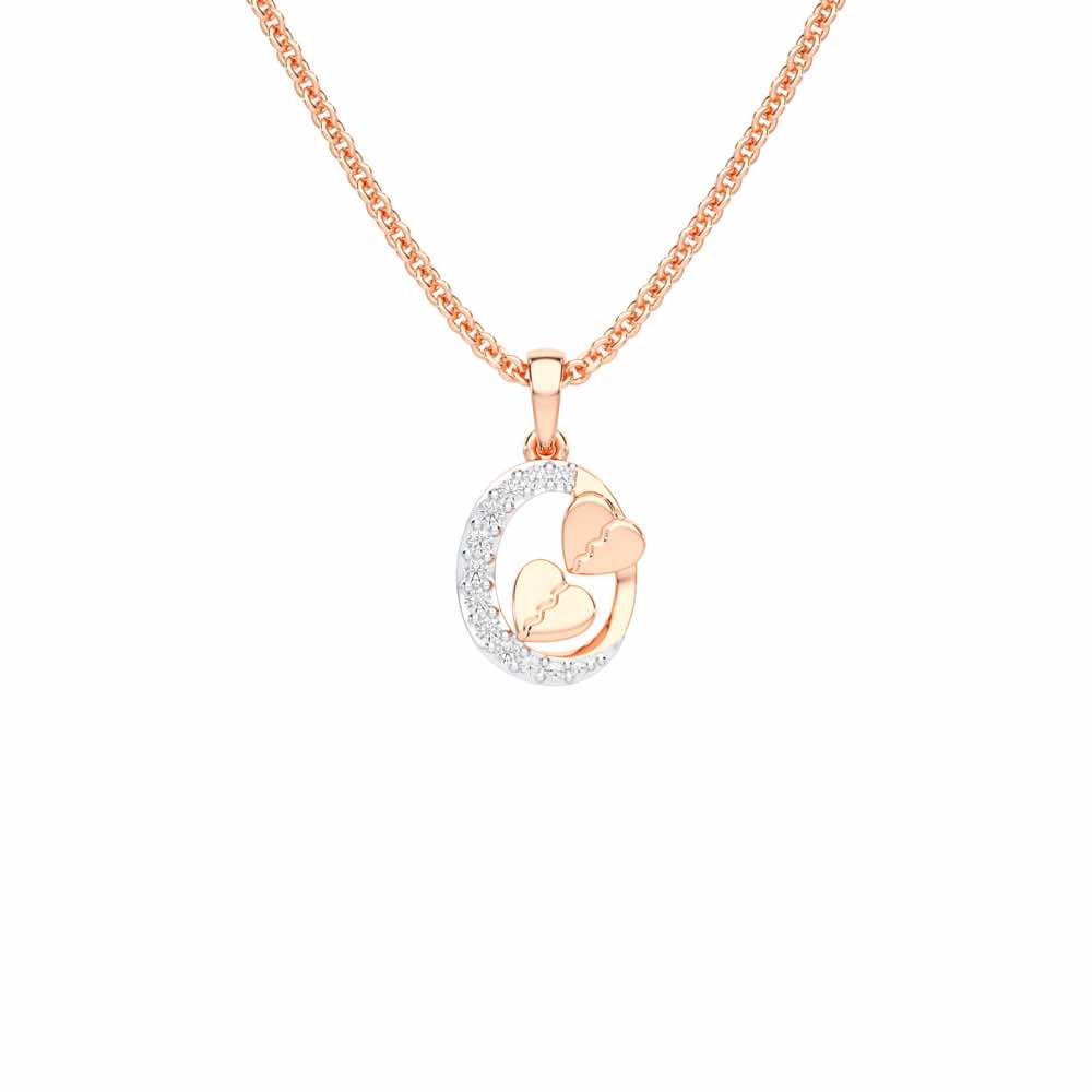 Hearts Of Gleam Silver Pendant - Rose Gold - Image 1