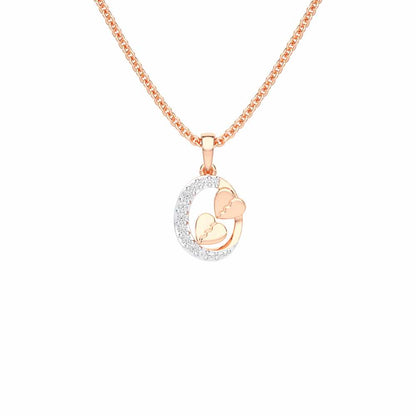 Hearts Of Gleam Silver Pendant - Rose Gold - Image 1