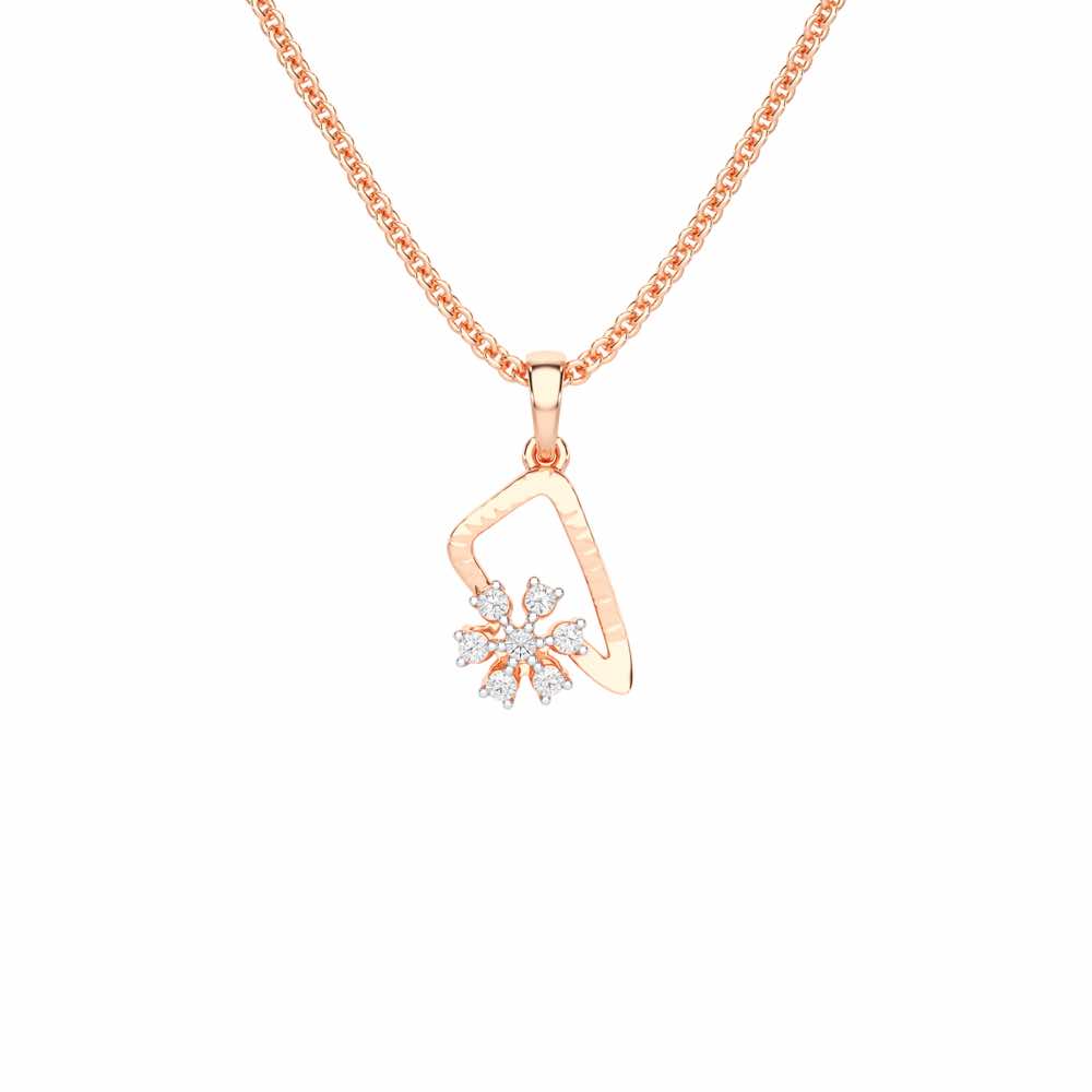 Serene Elegance Silver Pendant - Rose Gold - Image 1