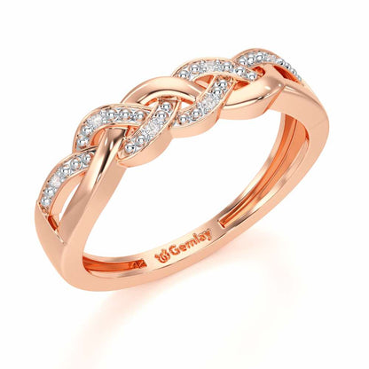 Twists Of Shine Silver Ring - Rose Gold - Image 1
