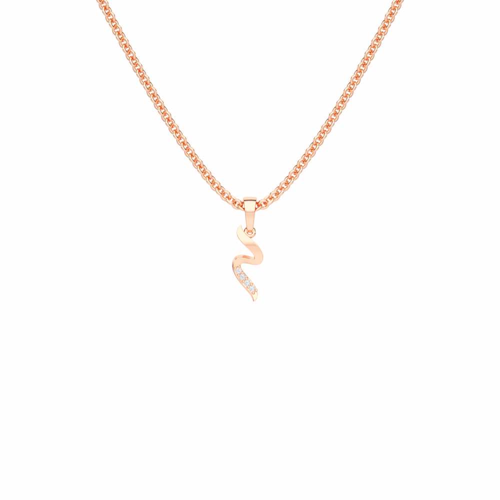 Tilde Silver Pendant - Rose Gold - Image 1