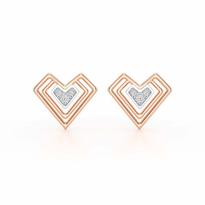 Perfect Pointers Silver Earring Studs - Rose Gold - Image 1