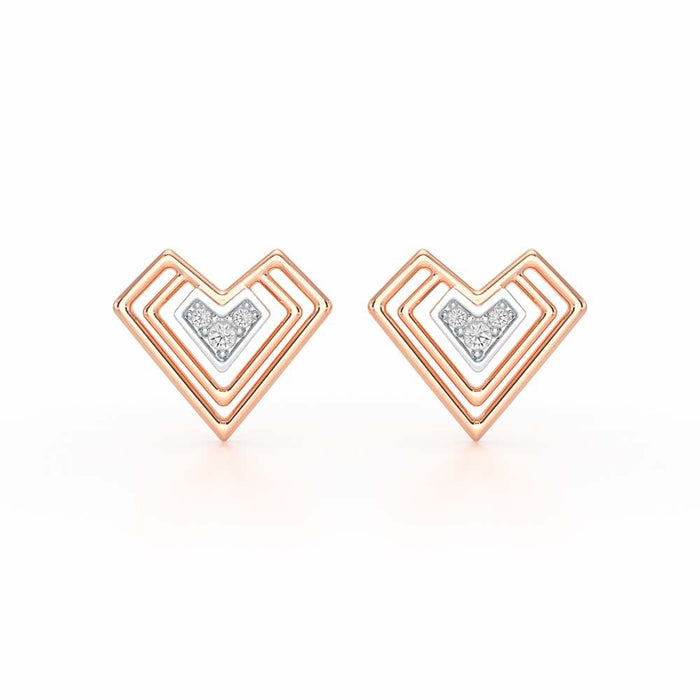 Perfect Pointers Silver Earring Studs - Rose Gold - Image 1