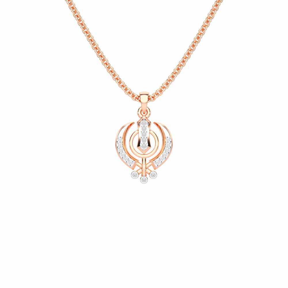 Khalsa Faith Silver Pendant - Rose Gold - Image 1